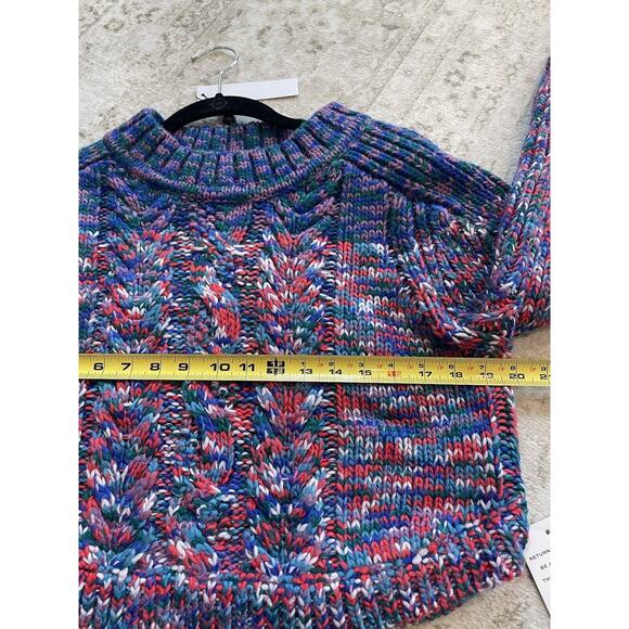For Love & Lemons Sydney Crop Knit Sweater in Sapphire Size 2X Plus Size‎ NWT - Picture 9 of 10